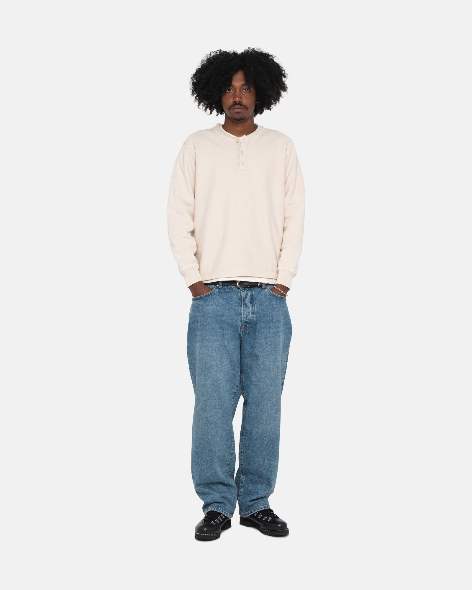 OPEN HEM HENLEY FLEECE sold by Stussy product image thumbnail 5