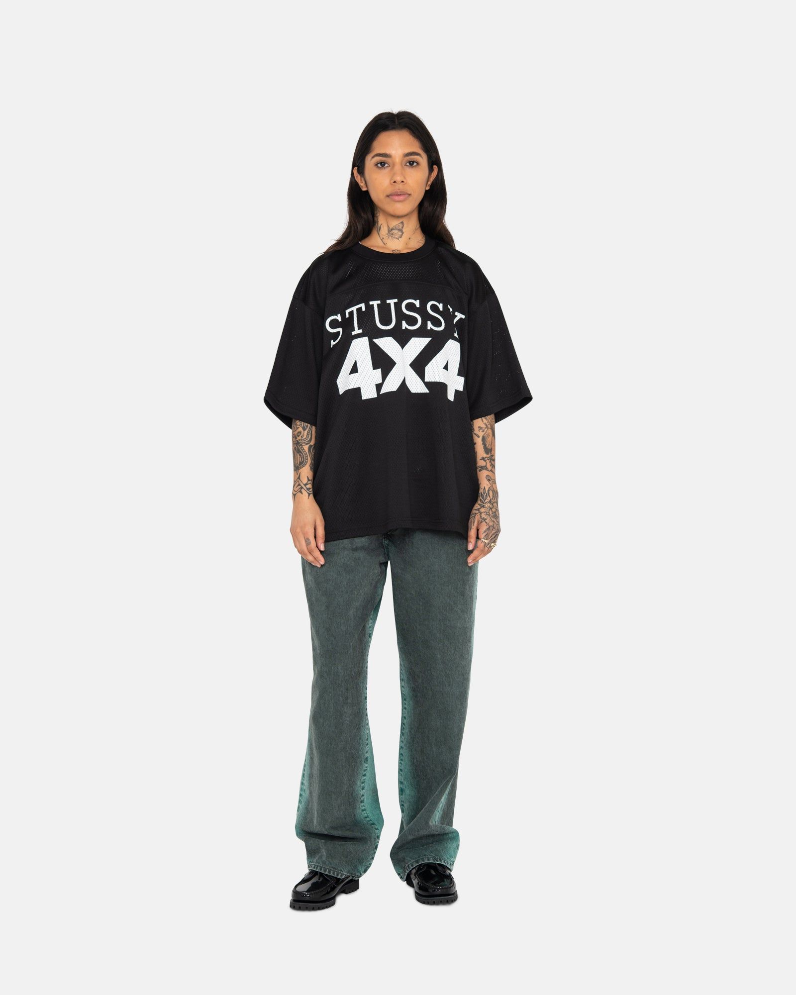 STUSSY 4X4 ブラックジャージ Mサイズ 4X4 MESH FOOTBALL JERSEY | Parallel