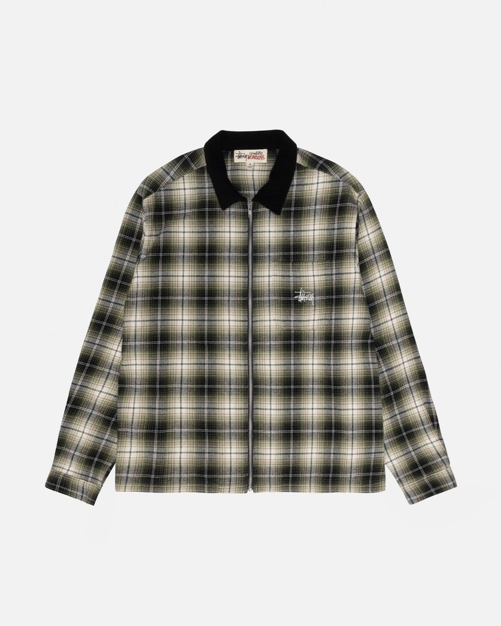 FRANK PLAID ZIP SHIRT sold by Stussy