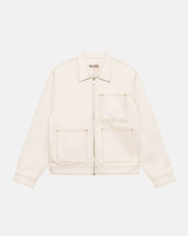 ZIP WORK JACKET DENIM sold by Stussy