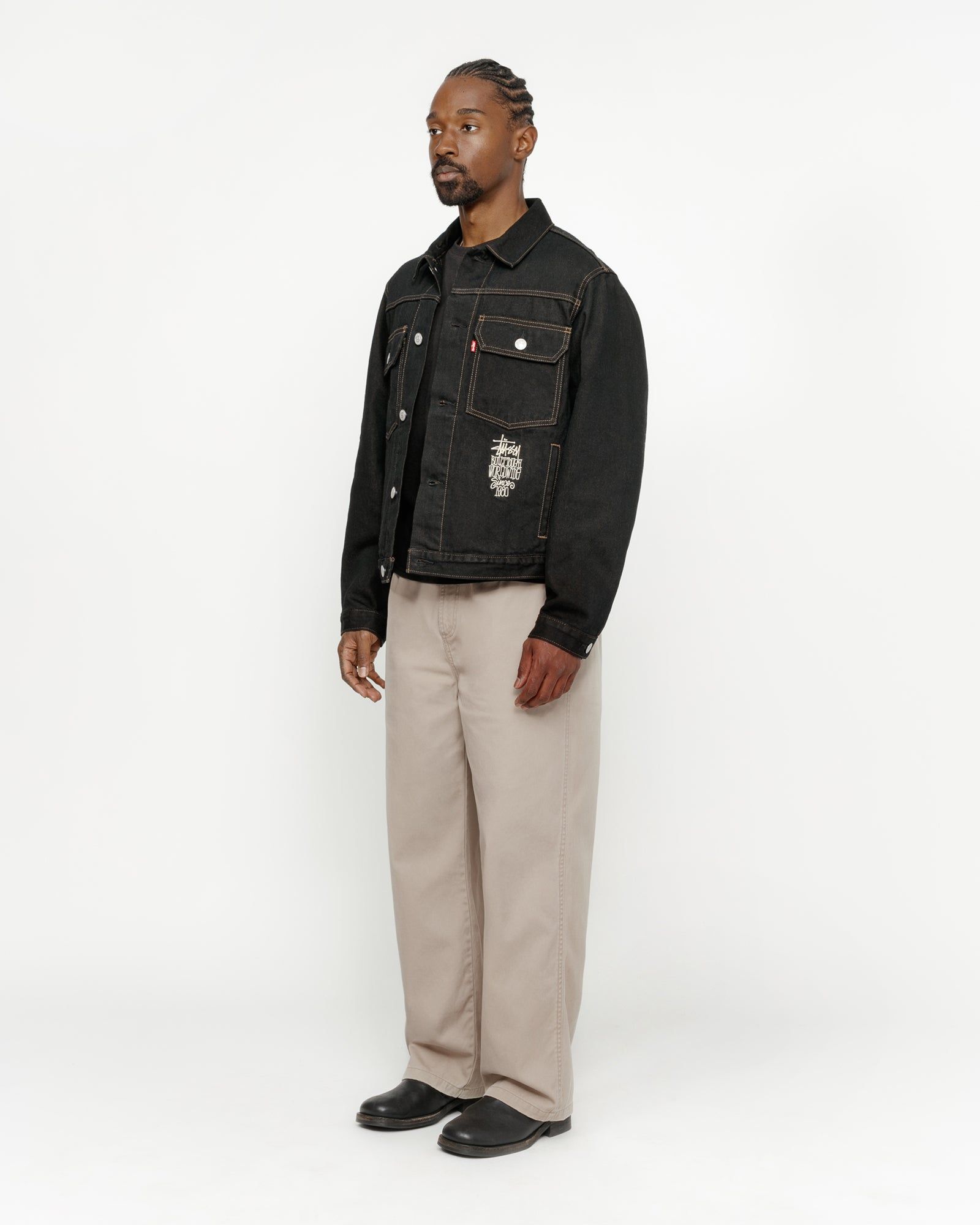 Stussy x levi’s crispy rinse Jacket-M Stüssy & Levi's® Crispy Rinse Trucker Jacket - Black