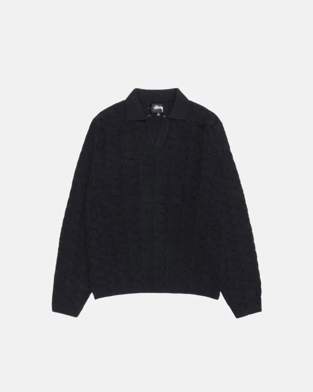 トップス stussy open hem henley fleece work gear OPEN HEM HENLEY FLEECE | Parallel