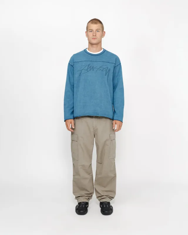 FOOTBALL CREW PIGMENT DYED COTTON made by Stussy