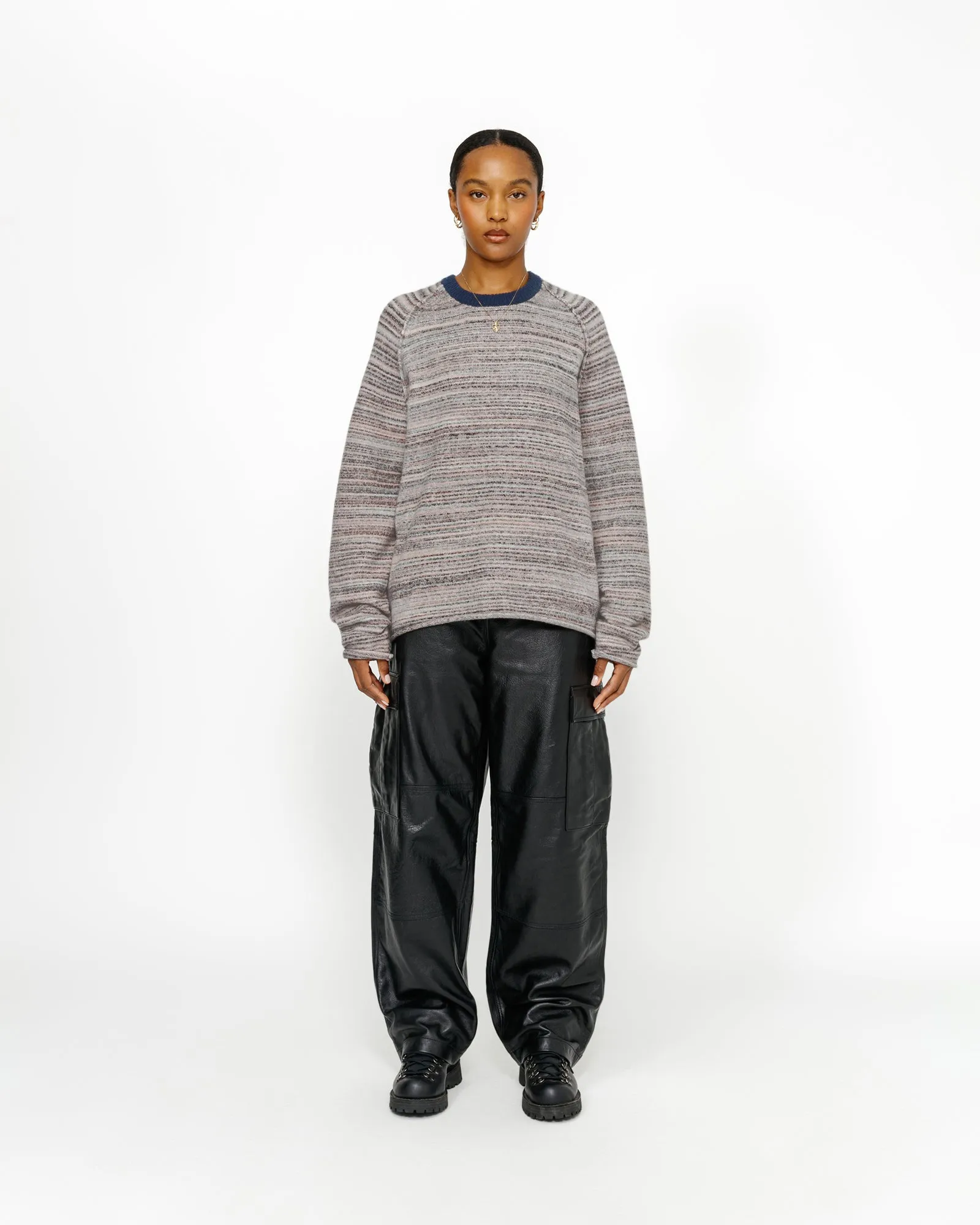 TEXTURED KNIT CONTRAST COLLAR CREW sold by Stussy product image thumbnail 4