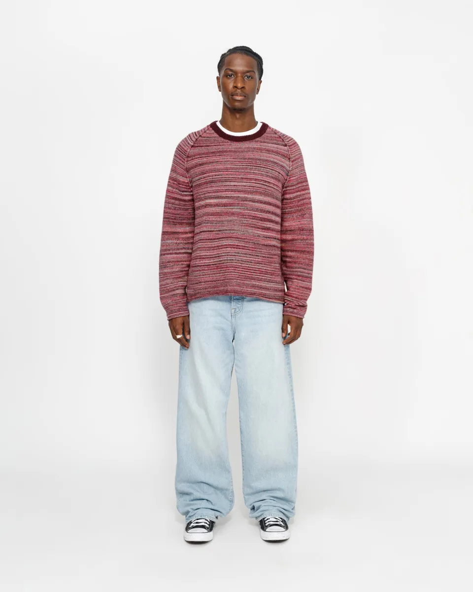 TEXTURED KNIT CONTRAST COLLAR CREW | Parallel