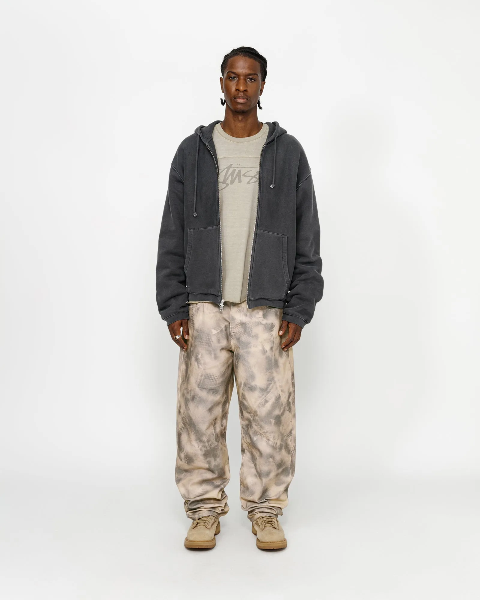 WAFFLE LINED ZIP HOODIE sold by Stussy