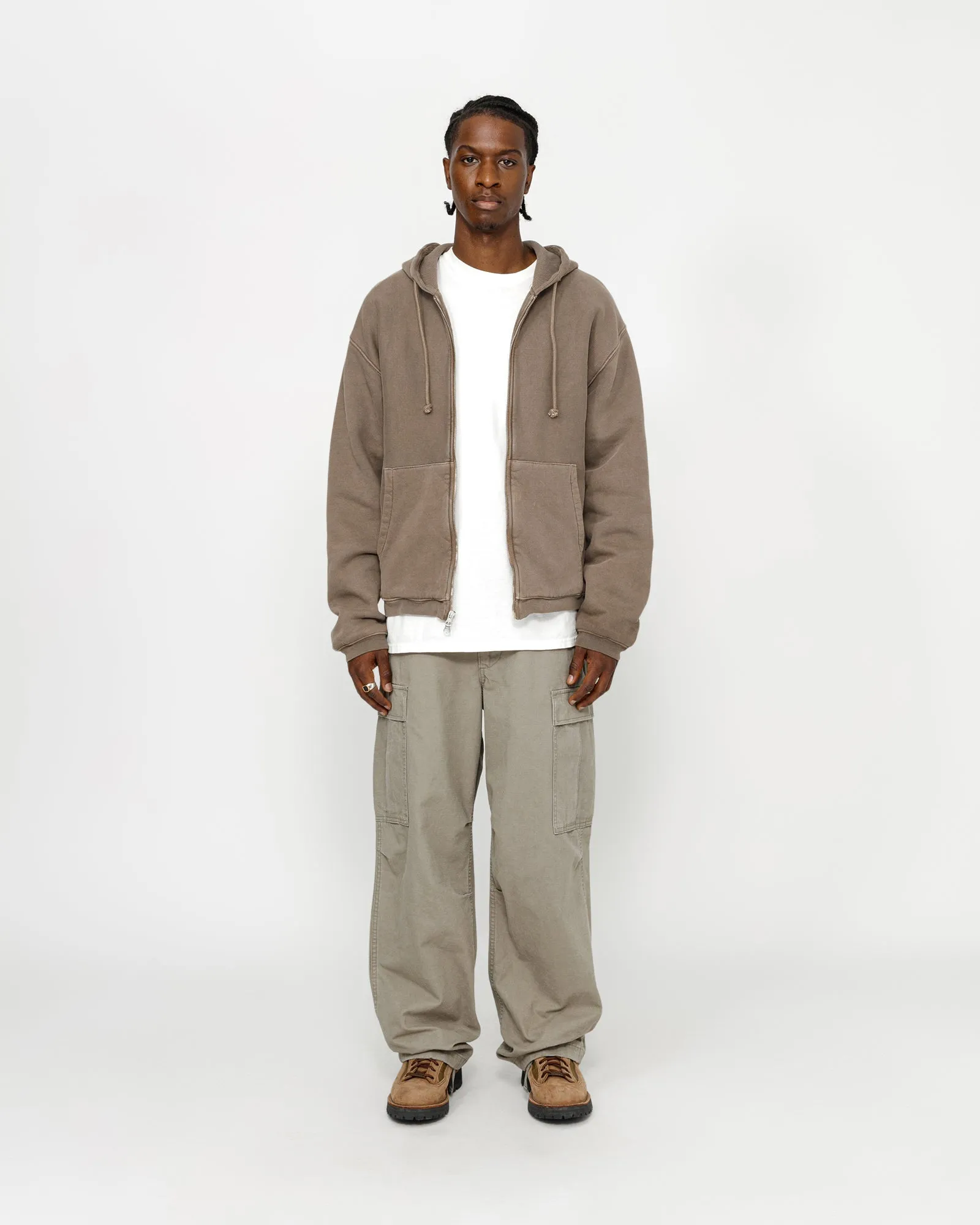 WAFFLE LINED ZIP HOODIE sold by Stussy