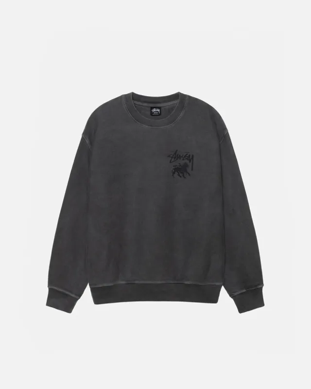 RASTA LION CREW PIGMENT DYED sold by Stussy