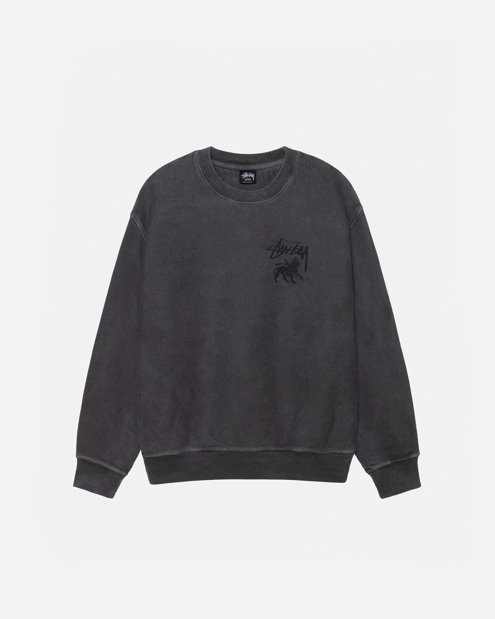 RASTA LION CREW PIGMENT DYED sold by Stussy