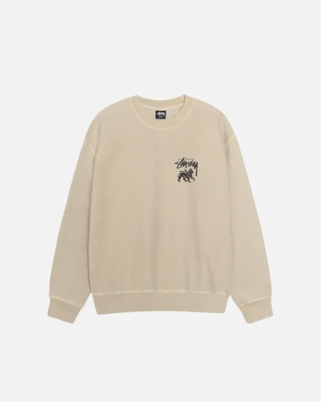 RASTA LION CREW PIGMENT DYED sold by Stussy