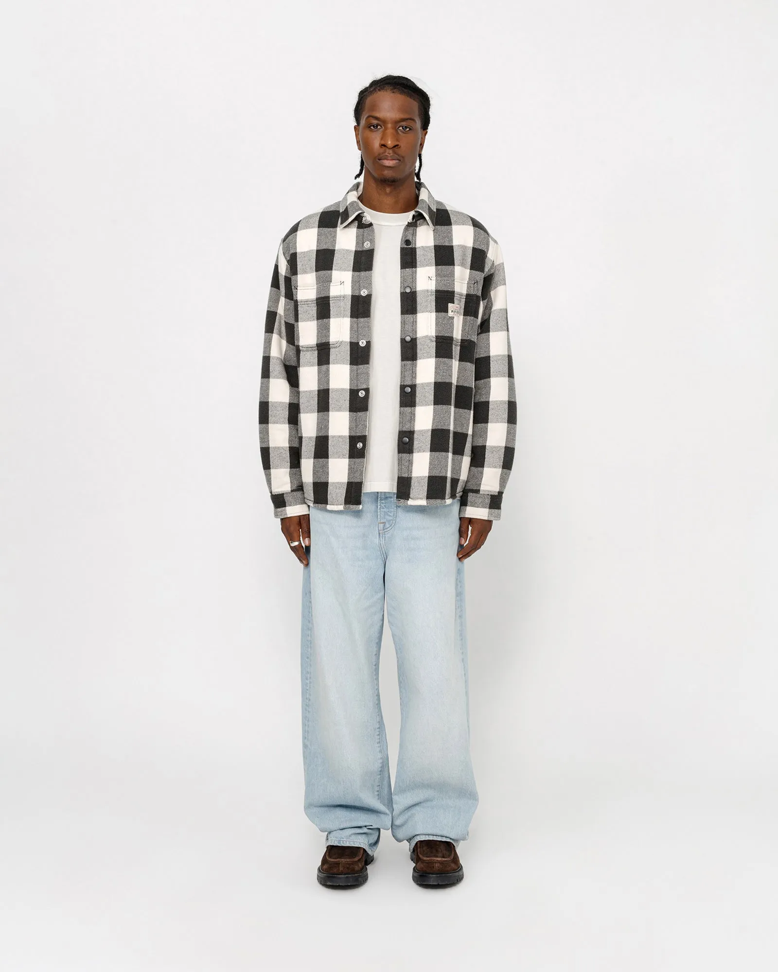 SHERPA LINED BUFFALO PLAID SHIRT sold by Stussy