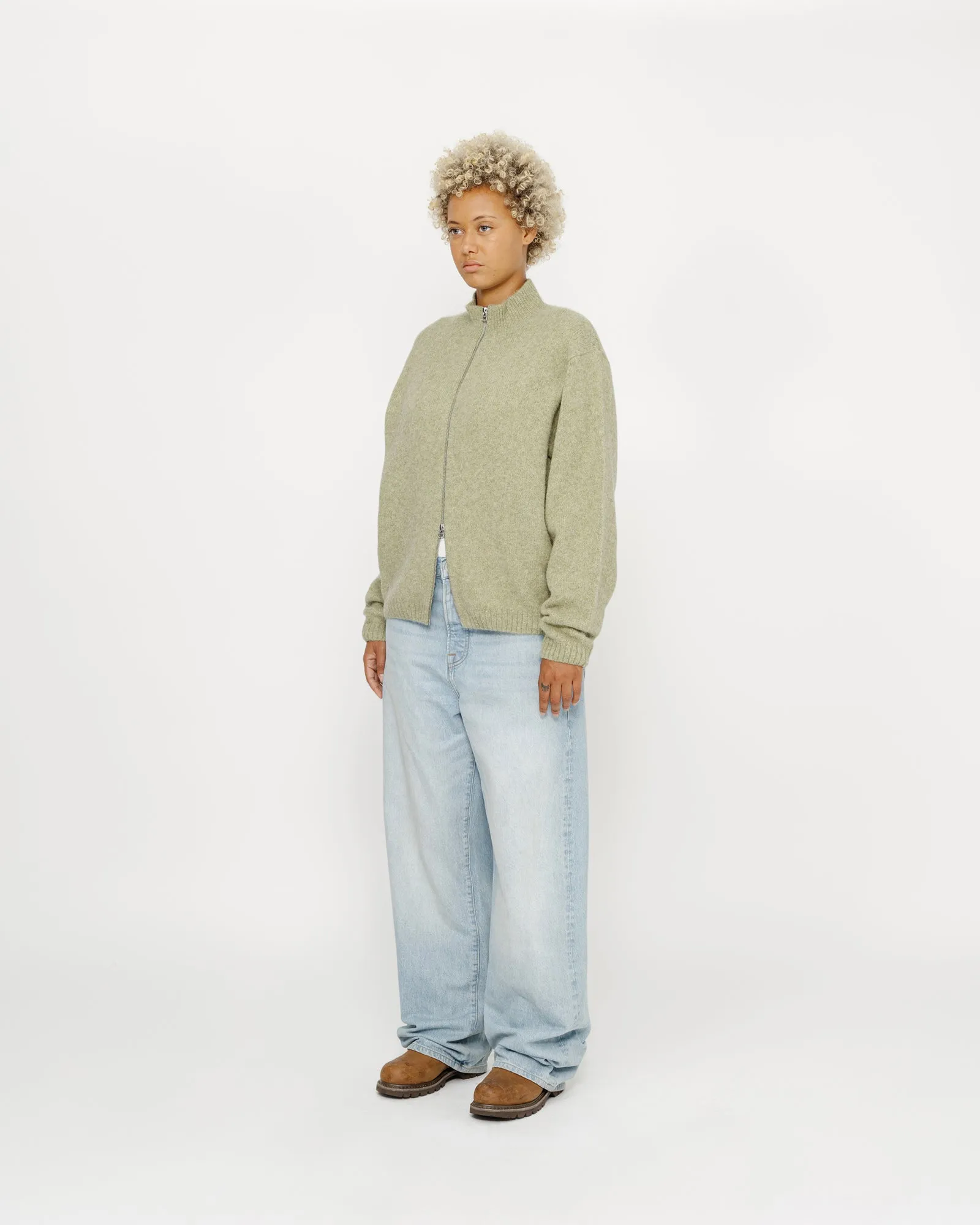 FULL ZIP BRUSHED MERINO SWEATER sold by Stussy product image thumbnail 5
