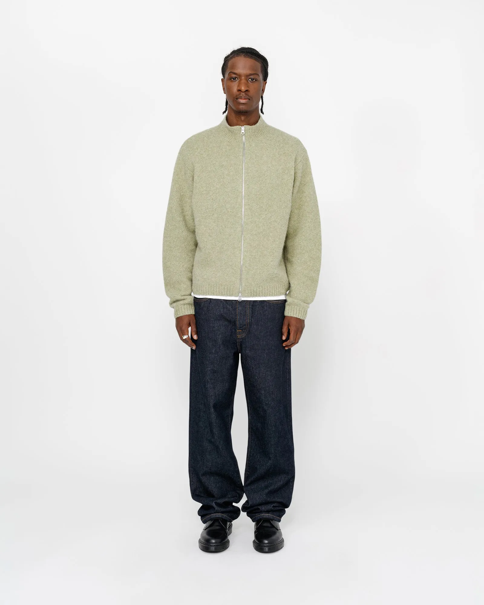 FULL ZIP BRUSHED MERINO SWEATER sold by Stussy