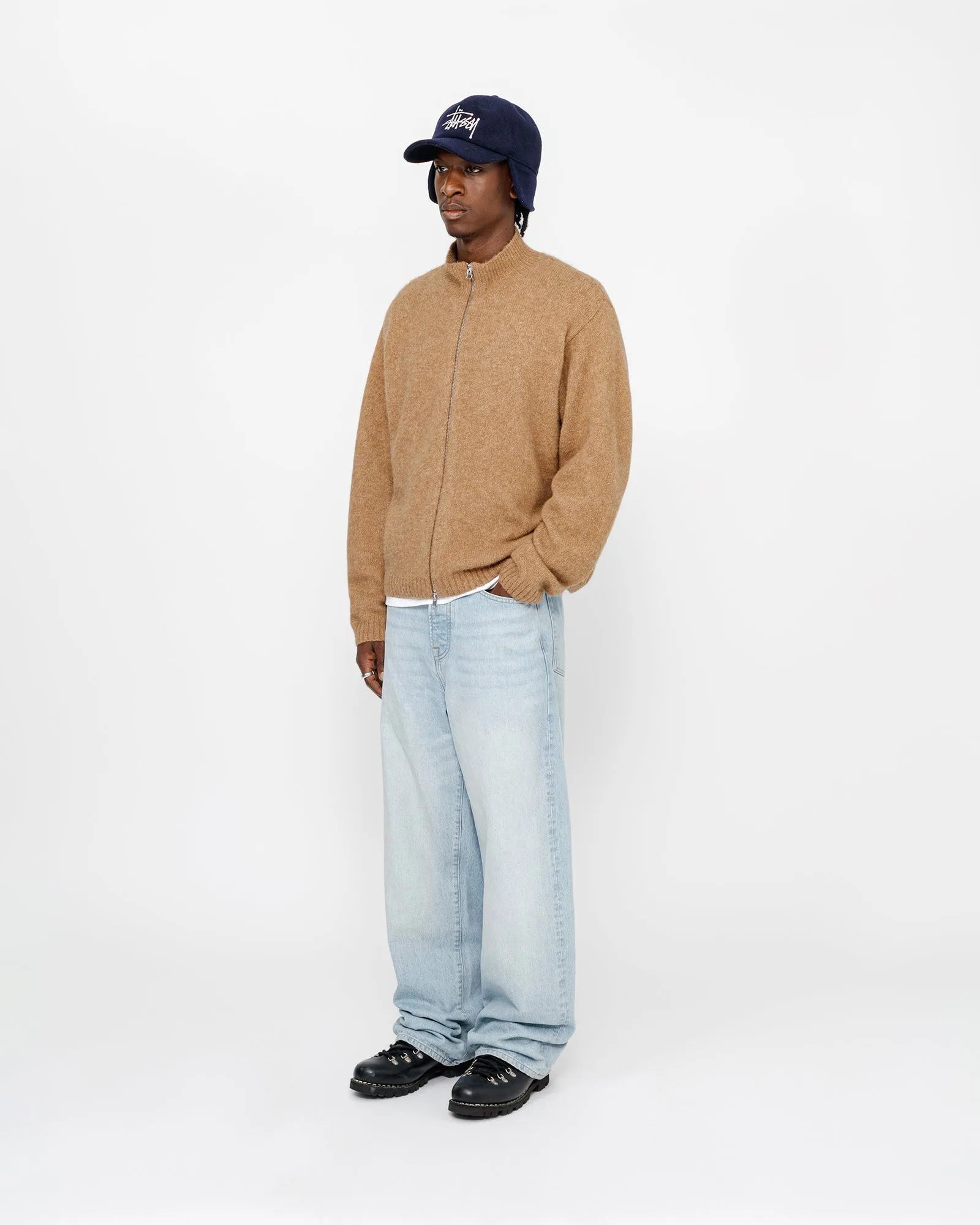 FULL ZIP BRUSHED MERINO SWEATER sold by Stussy product image thumbnail 2