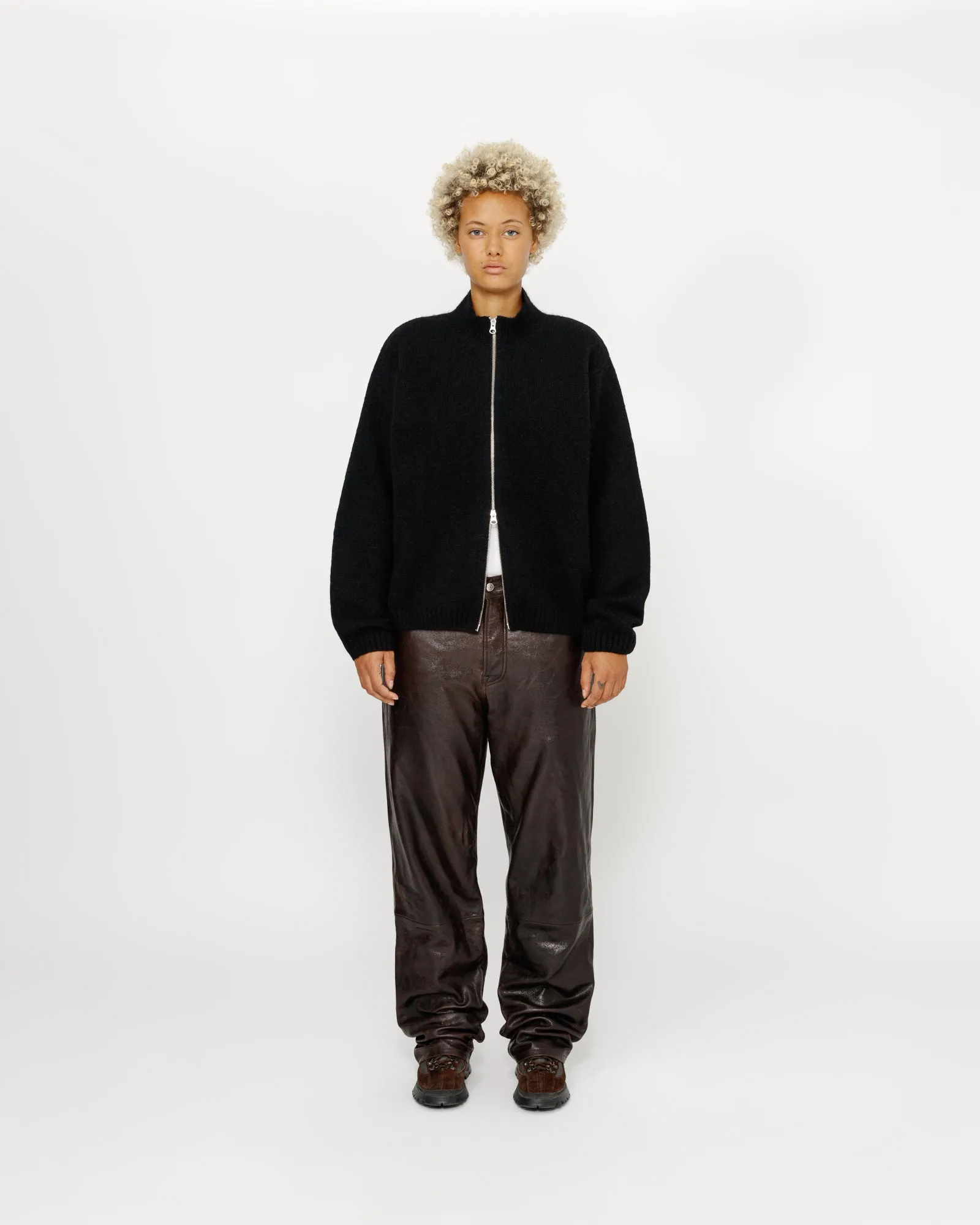 FULL ZIP BRUSHED MERINO SWEATER sold by Stussy product image thumbnail 4