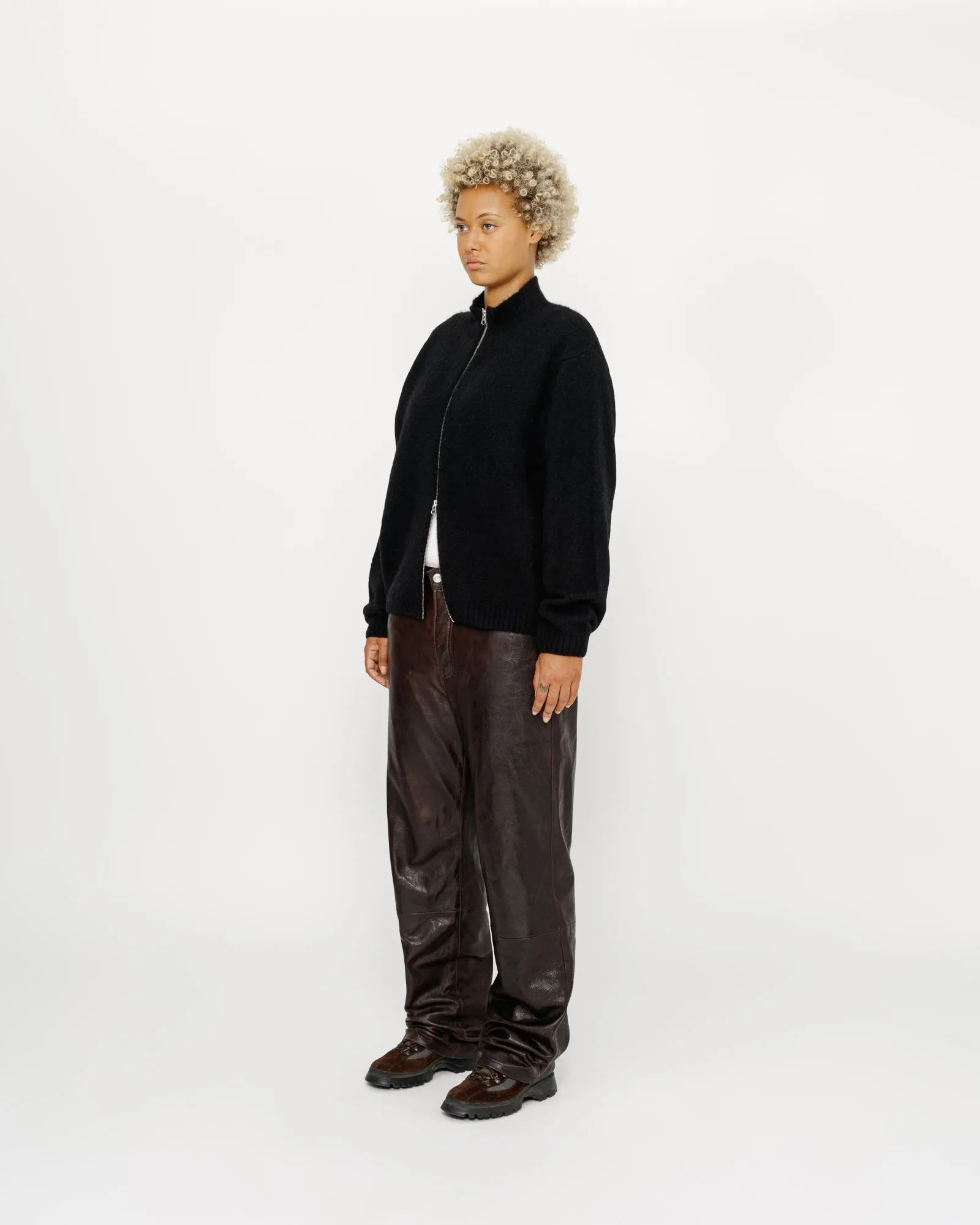 FULL ZIP BRUSHED MERINO SWEATER sold by Stussy product image thumbnail 5