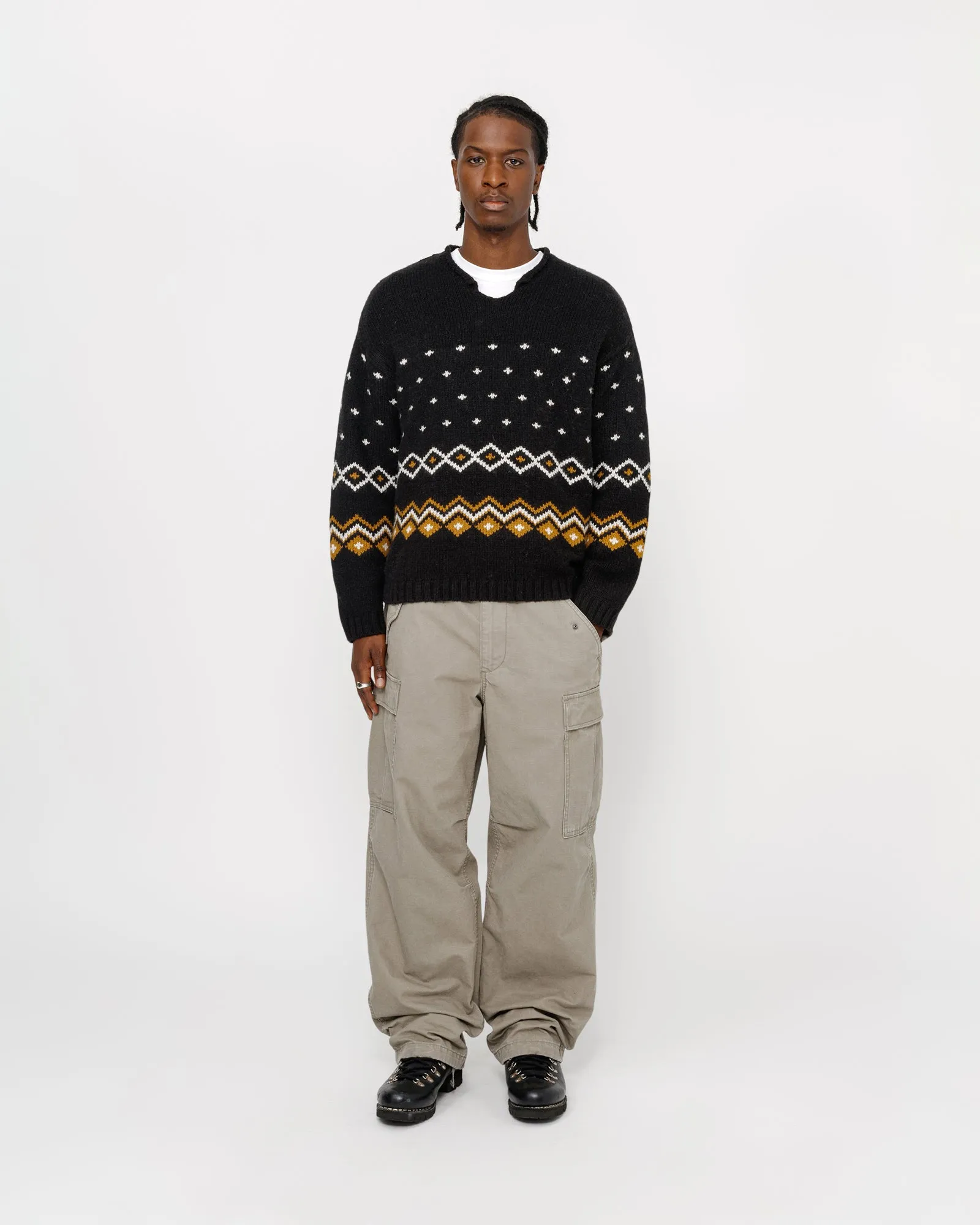 ROLL NECK FAIRISLE SWEATER sold by Stussy