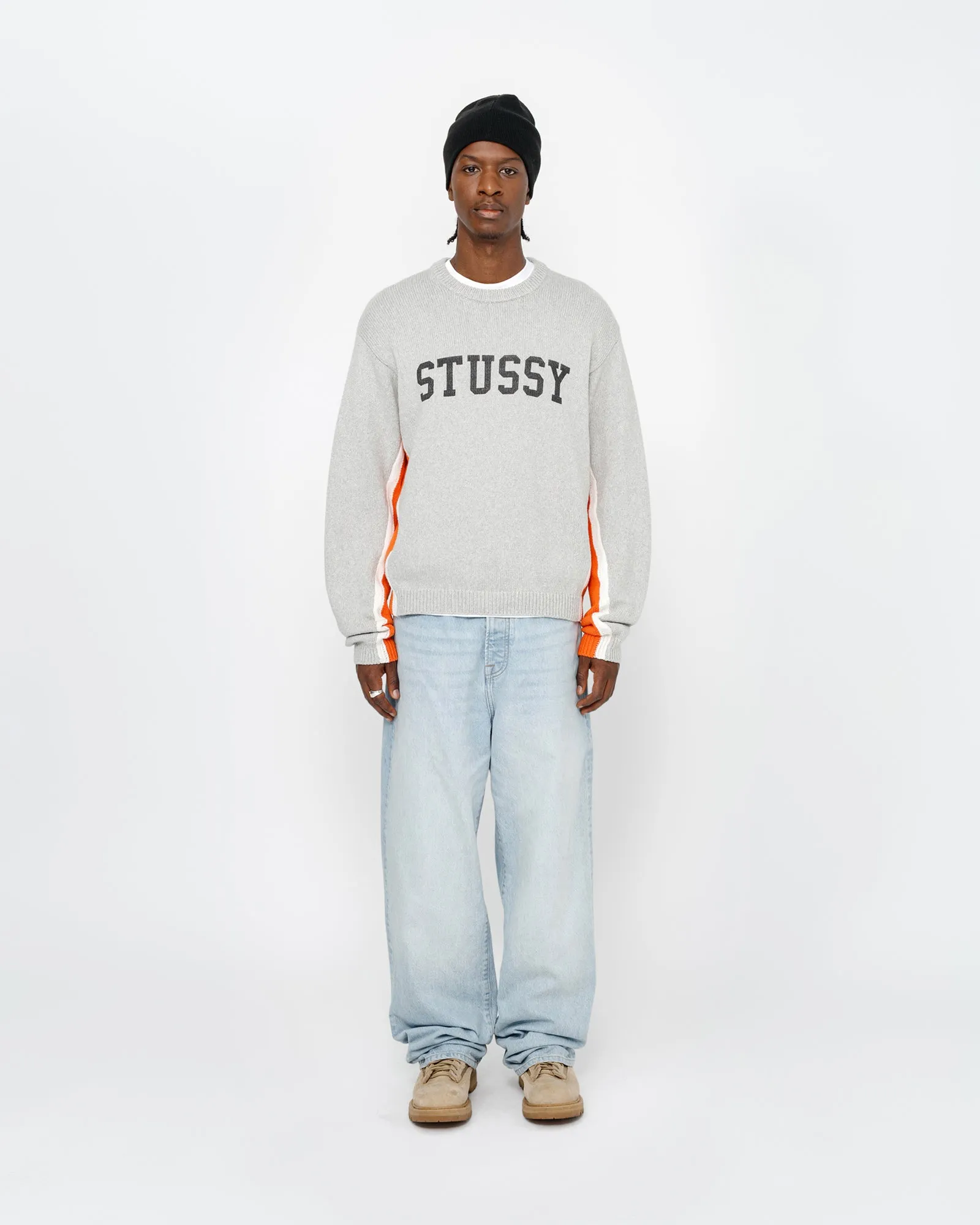 CONTRAST STRIPE CREW sold by Stussy