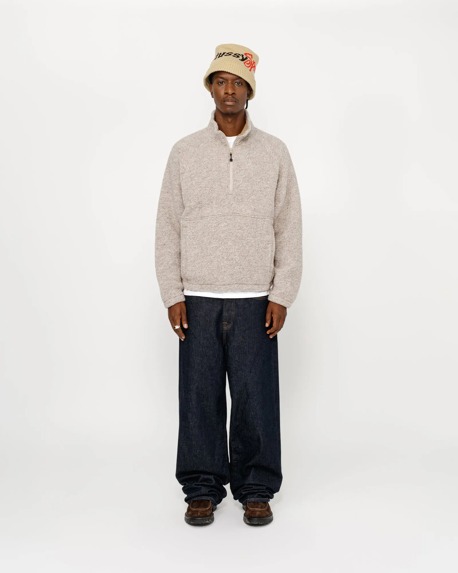 WOOL BLEND SHERPA MOCK NECK sold by Stussy
