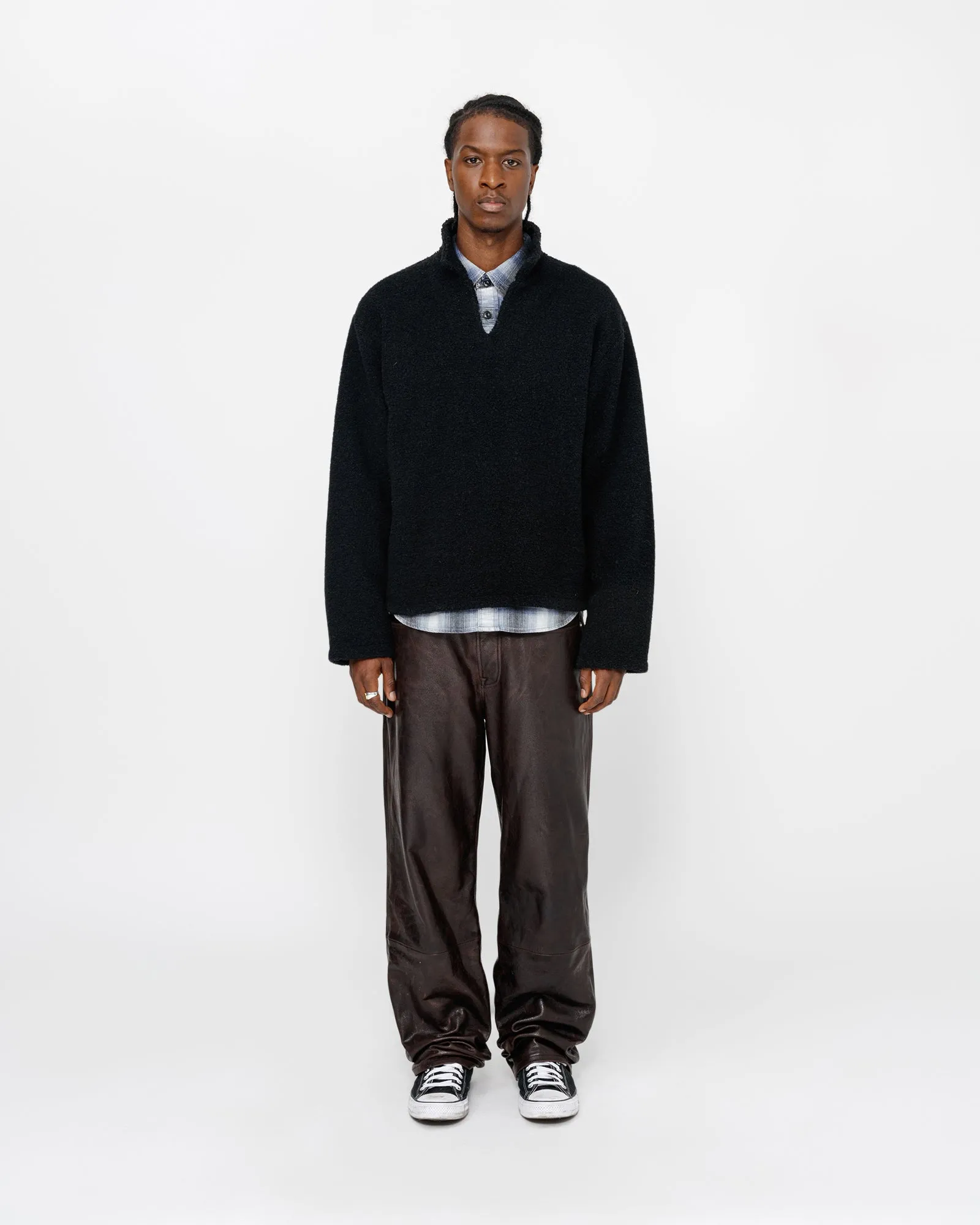 WOOL BLEND SHERPA PULLOVER sold by Stussy