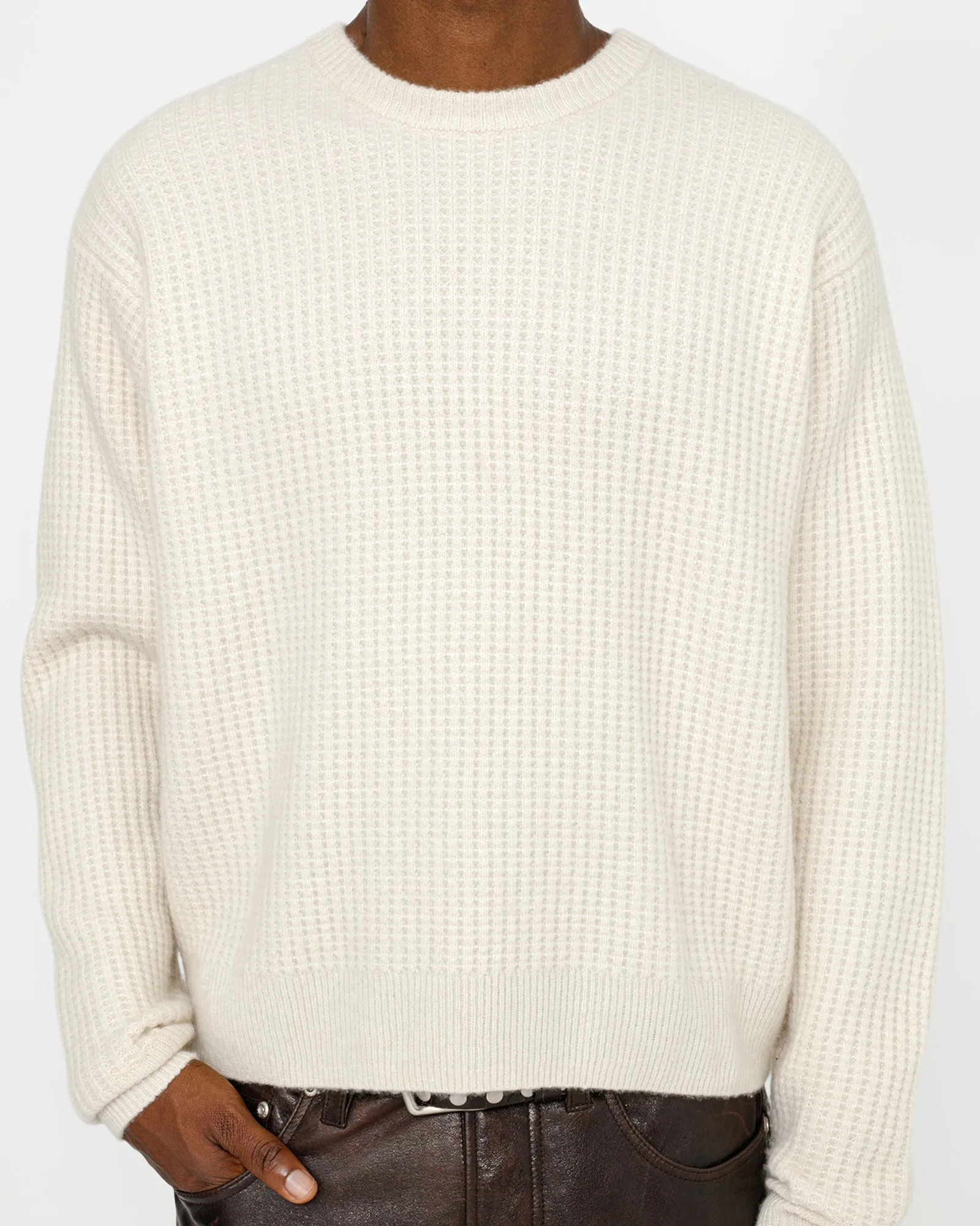 WAFFLE KNIT CASHMERE CREW sold by Stussy product image thumbnail 3