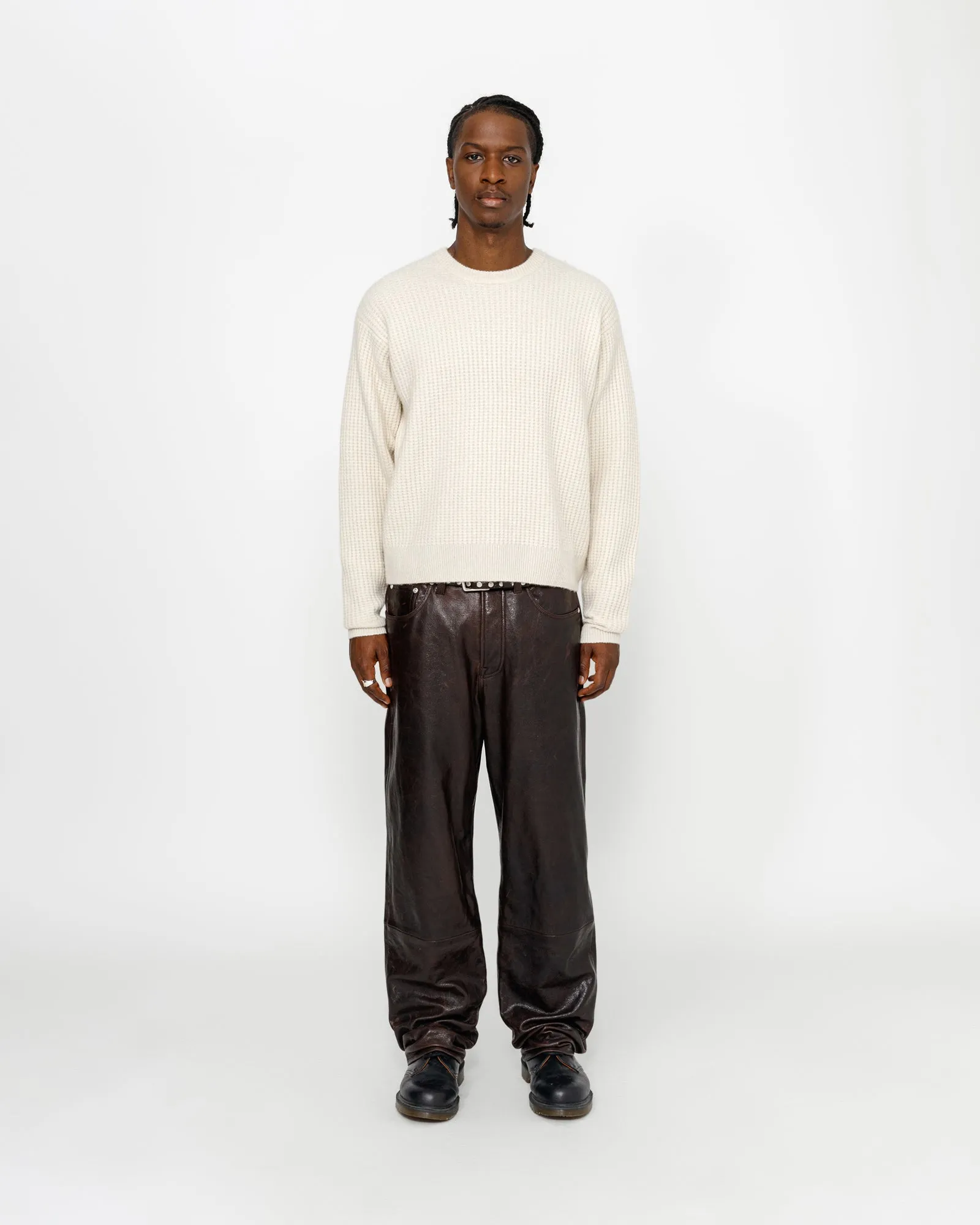 WAFFLE KNIT CASHMERE CREW sold by Stussy