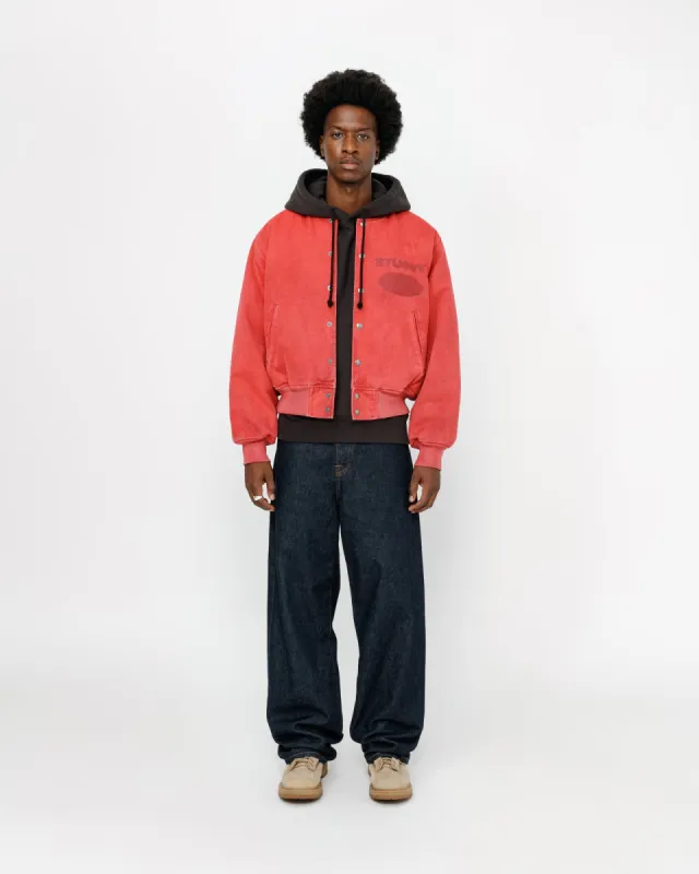 GHOST LOGO CANVAS VARSITY JACKET sold by Stussy