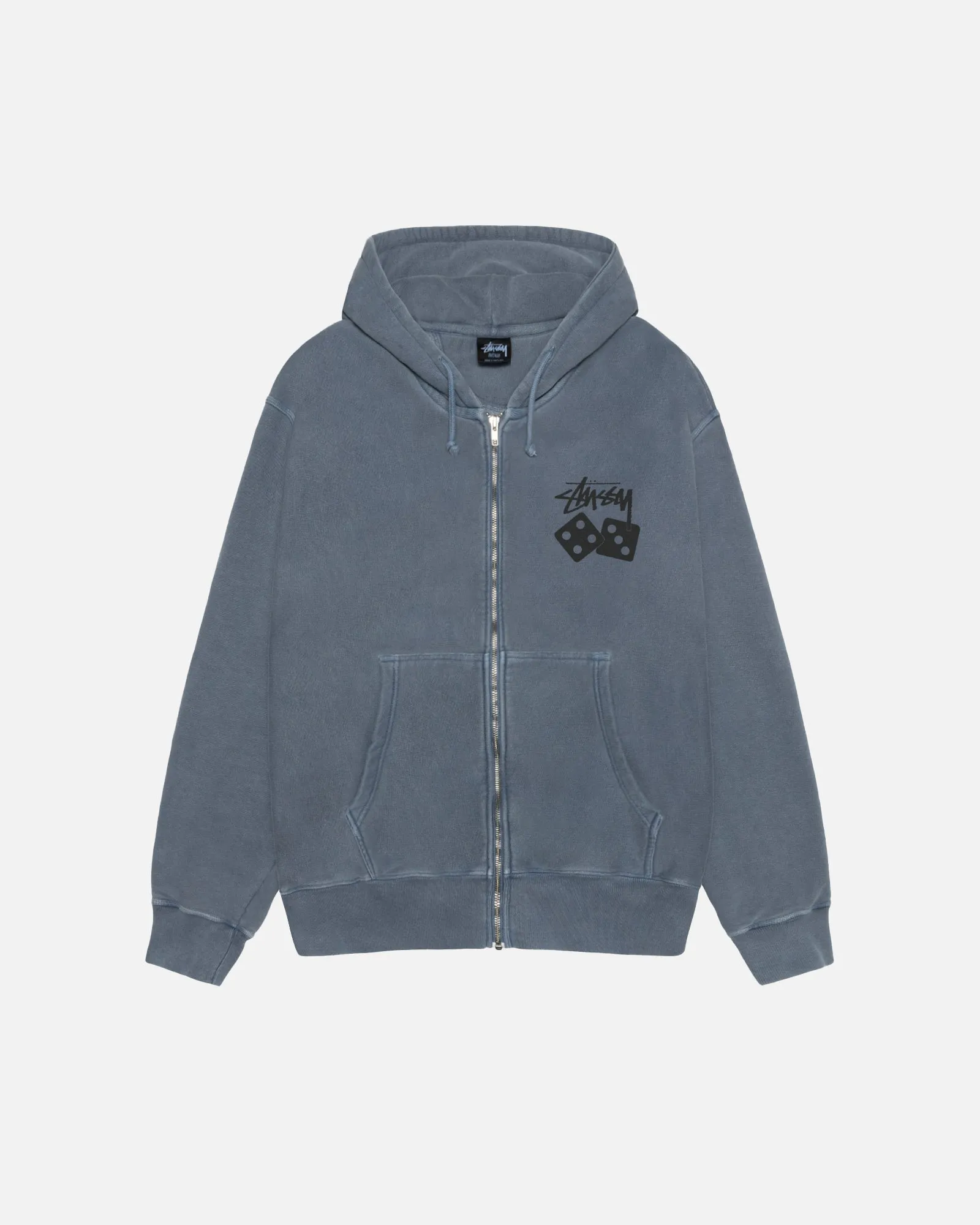 DICE ZIP HOODIE PIGMENT DYED sold by Stussy