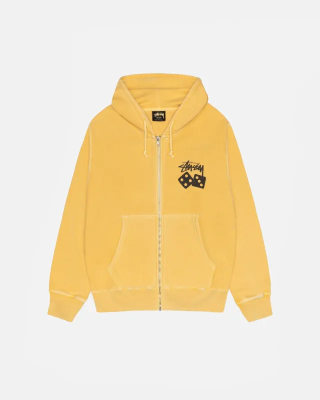 DICE ZIP HOODIE PIGMENT DYED sold by Stussy