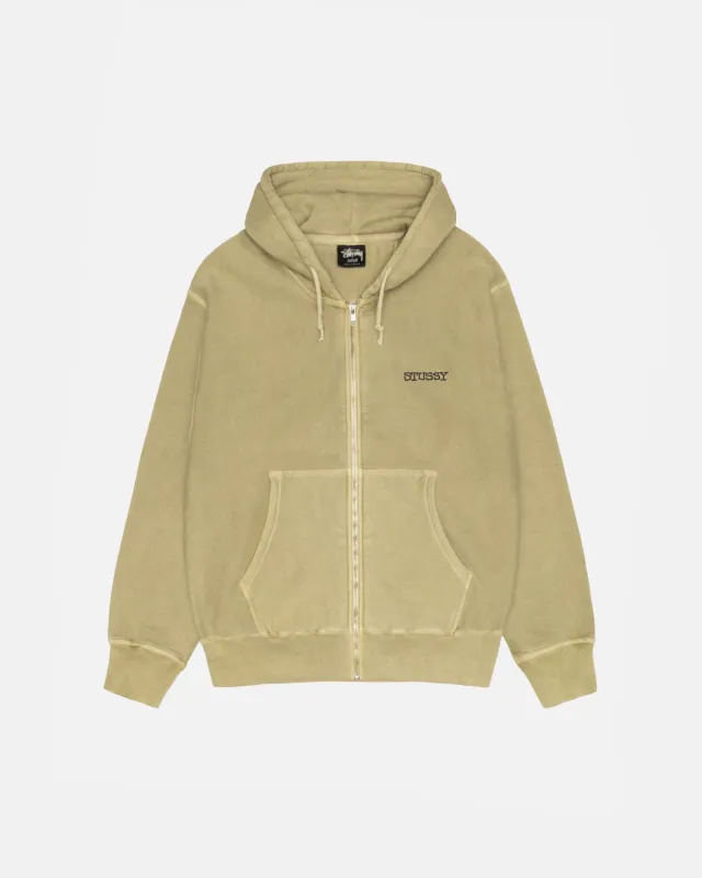 JUMBO ZIP HOODIE PIGMENT DYED sold by Stussy
