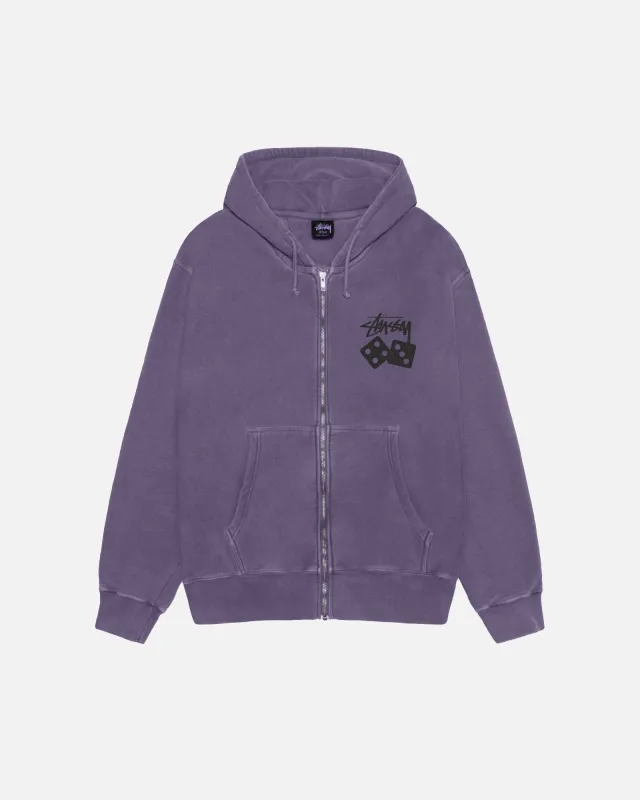 DICE ZIP HOODIE PIGMENT DYED sold by Stussy