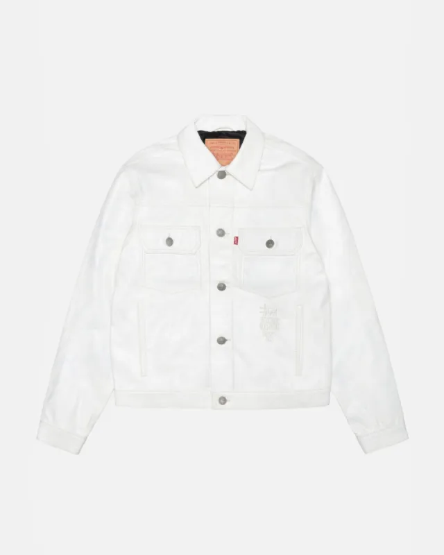 STÜSSY & LEVI'S LEATHER TRUCKER JACKET sold by Stussy