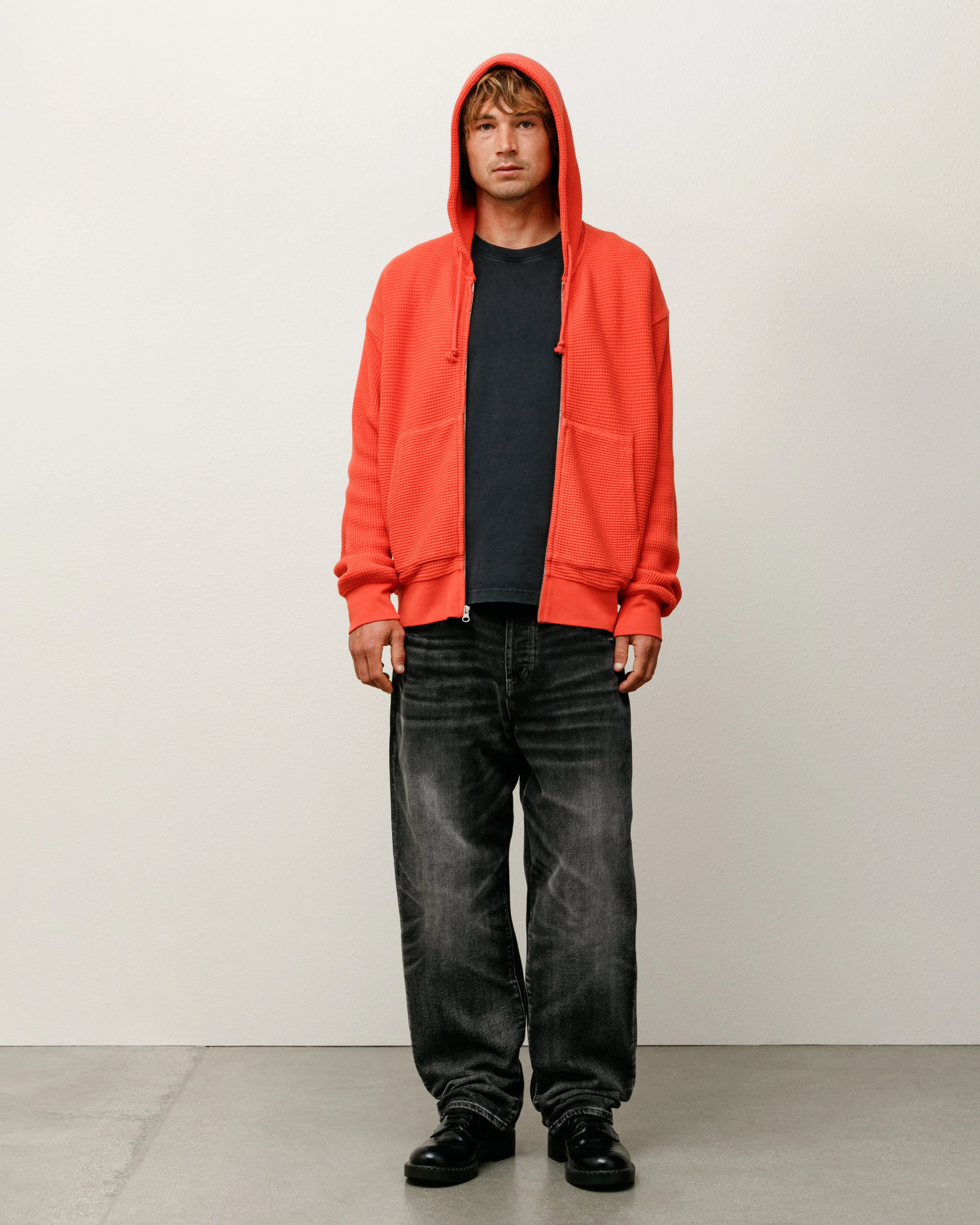 DOUBLE LAYER WAFFLE ZIP HOODIE sold by Stussy