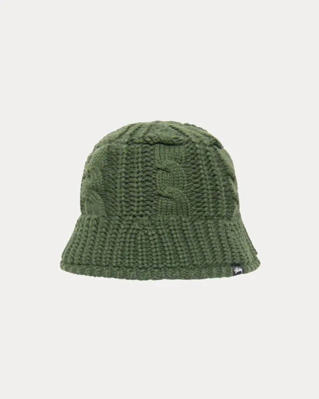 BUCKET HAT CABLE KNIT sold by Stussy