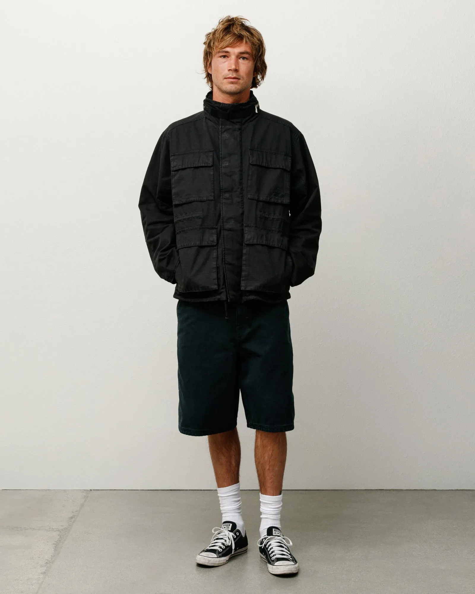 WASHED CANVAS WORK SHORT sold by Stussy
