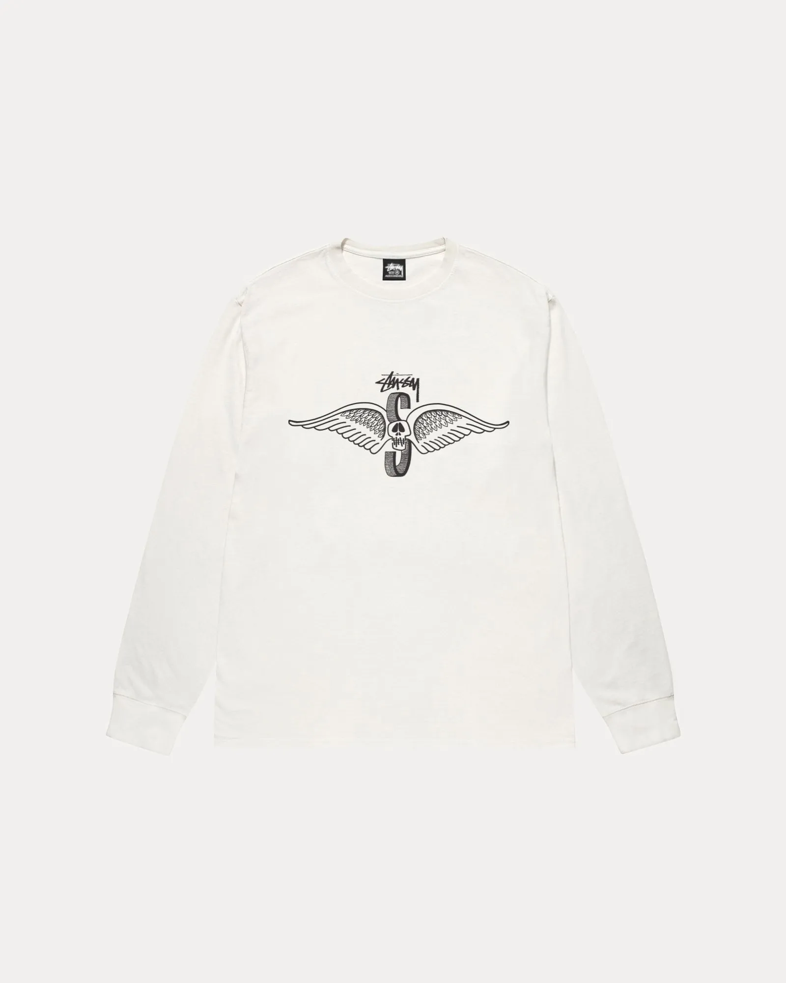 SKULL WINGS LS TEE PIGMENT DYED sold by Stussy