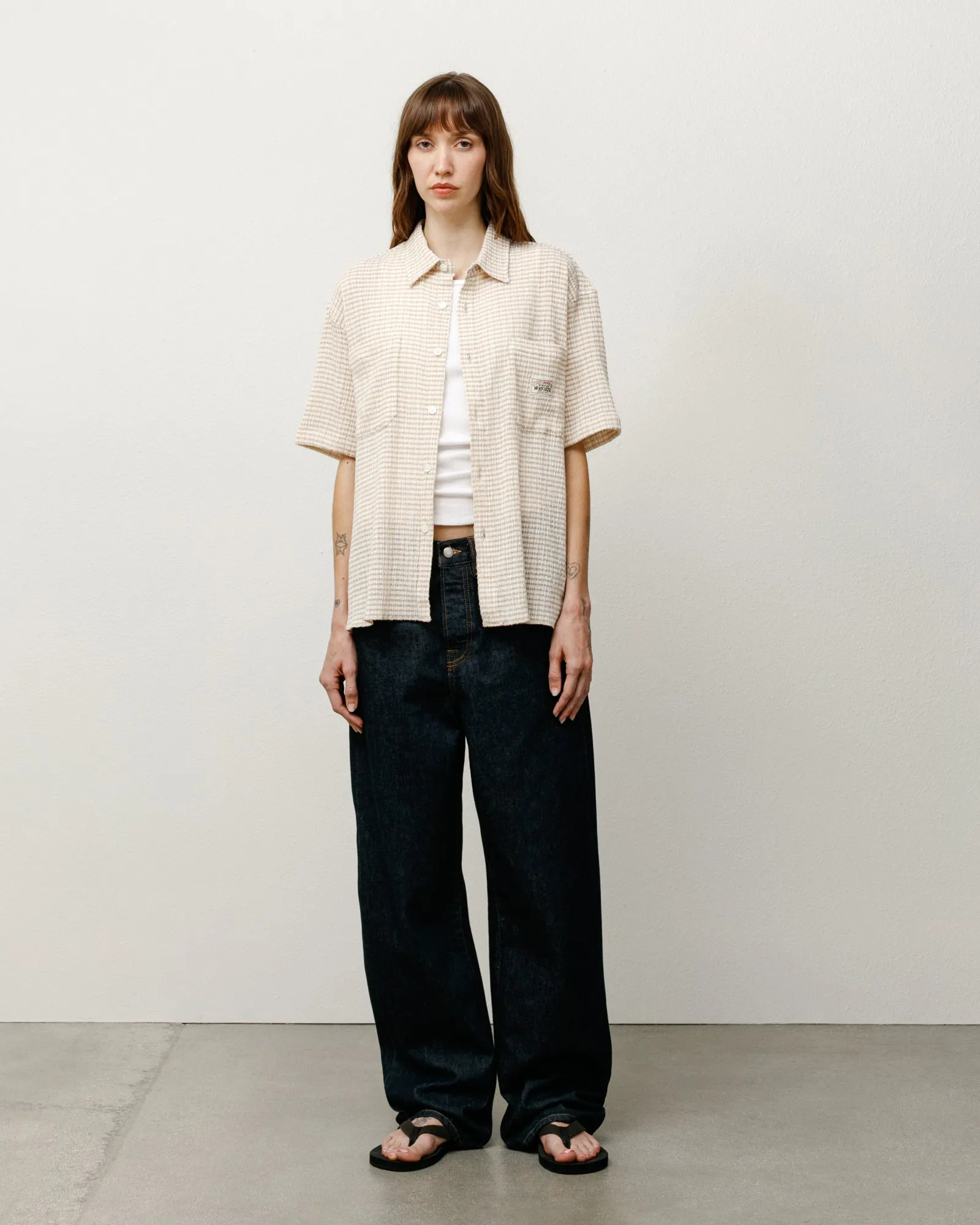 CRINKLED CHECK SS SHIRT | Parallel