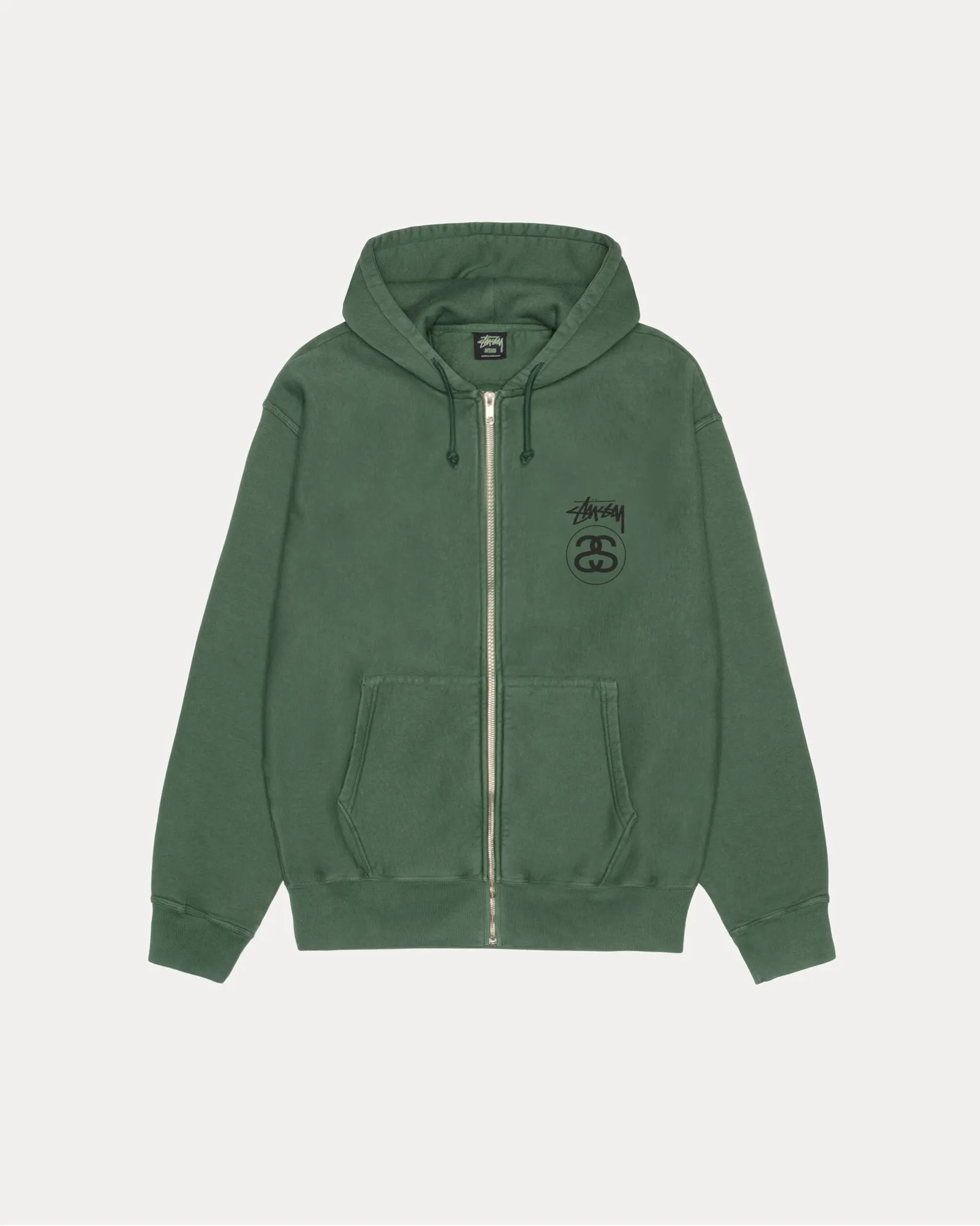 STOCK LINK ZIP HOODIE PIGMENT DYED sold by Stussy