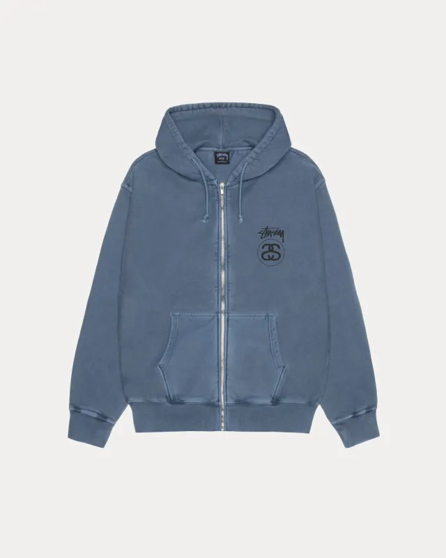 STOCK LINK ZIP HOODIE PIGMENT DYED sold by Stussy