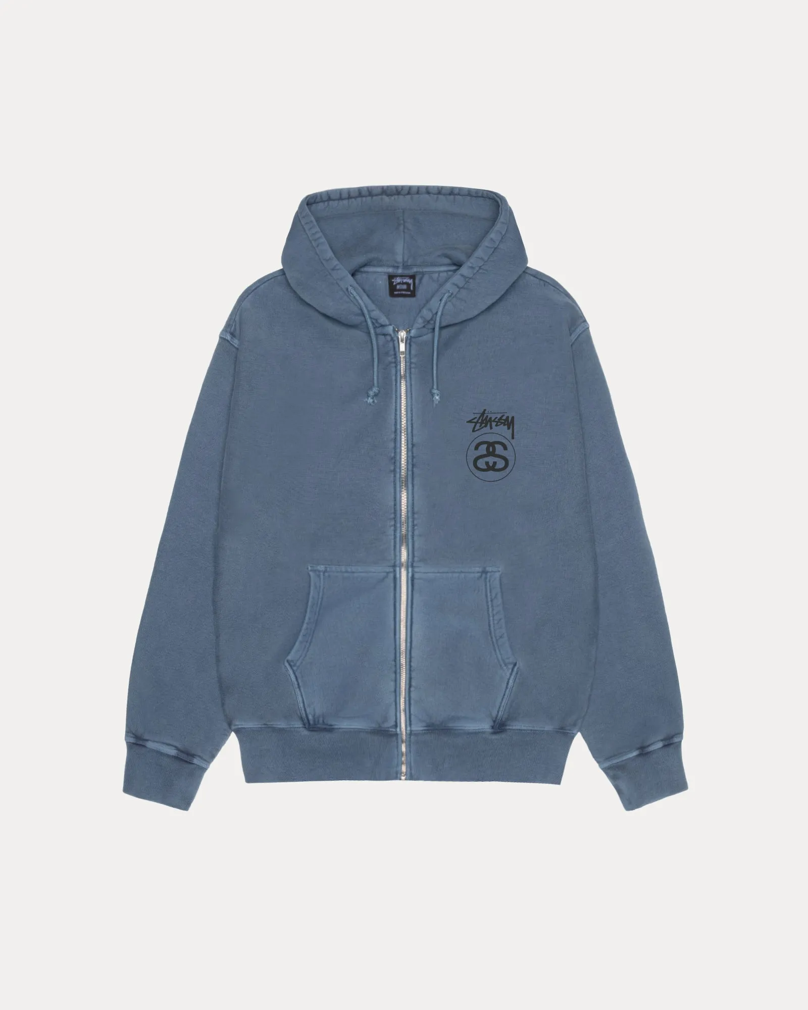 STOCK LINK ZIP HOODIE PIGMENT DYED sold by Stussy