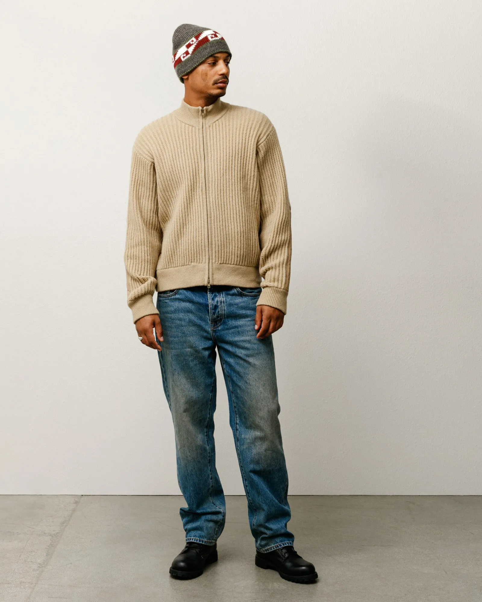 LAMBS WOOL ZIP SWEATER sold by Stussy
