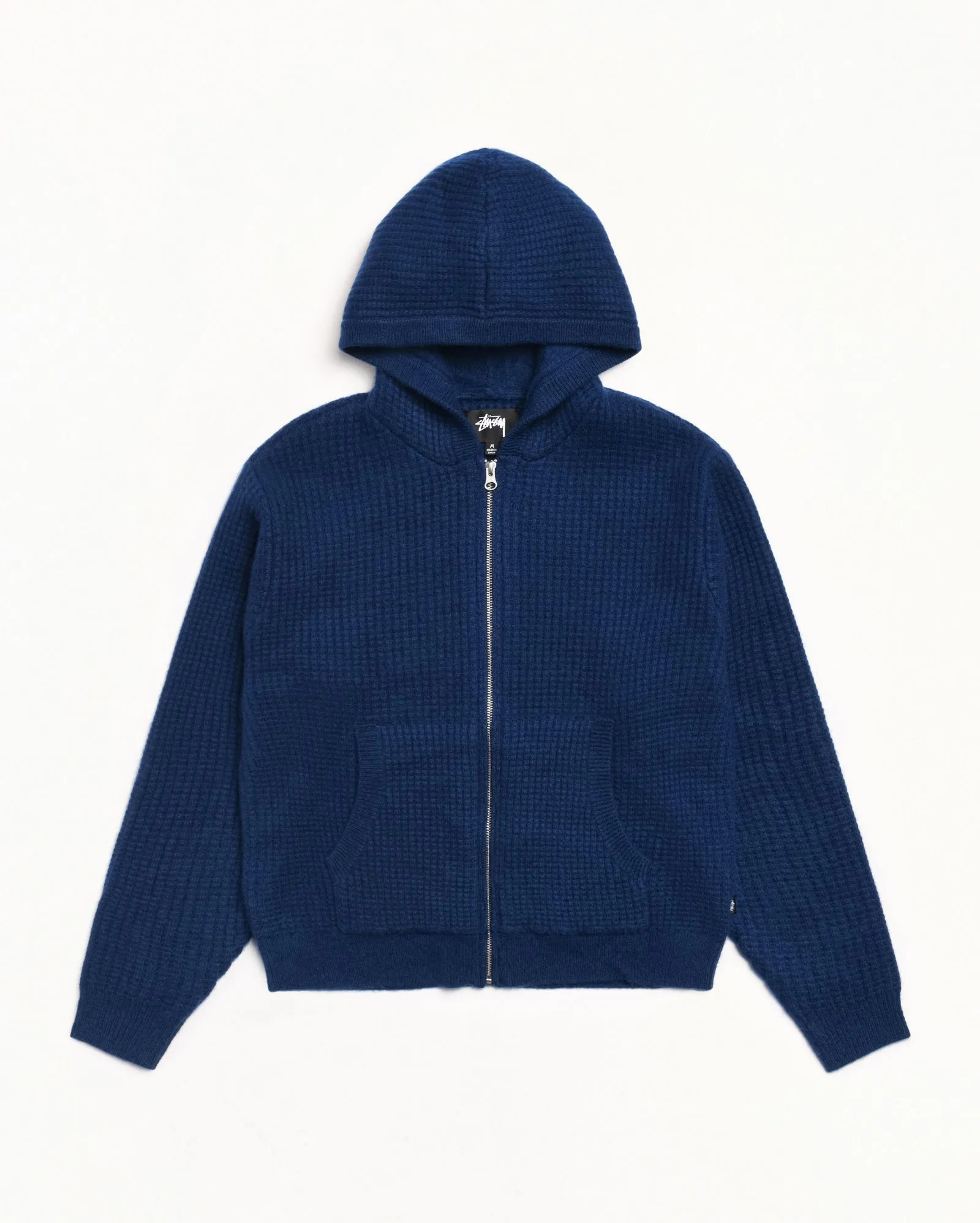 WAFFLE CASHMERE ZIP HOOD SWEATER sold by Stussy