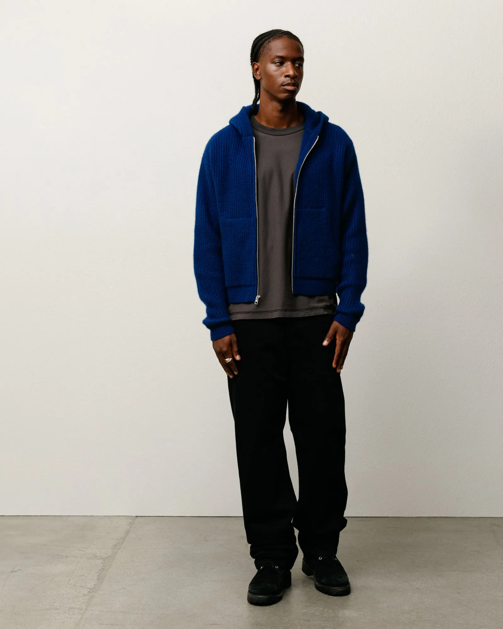 WAFFLE CASHMERE ZIP HOOD SWEATER sold by Stussy product image thumbnail 3