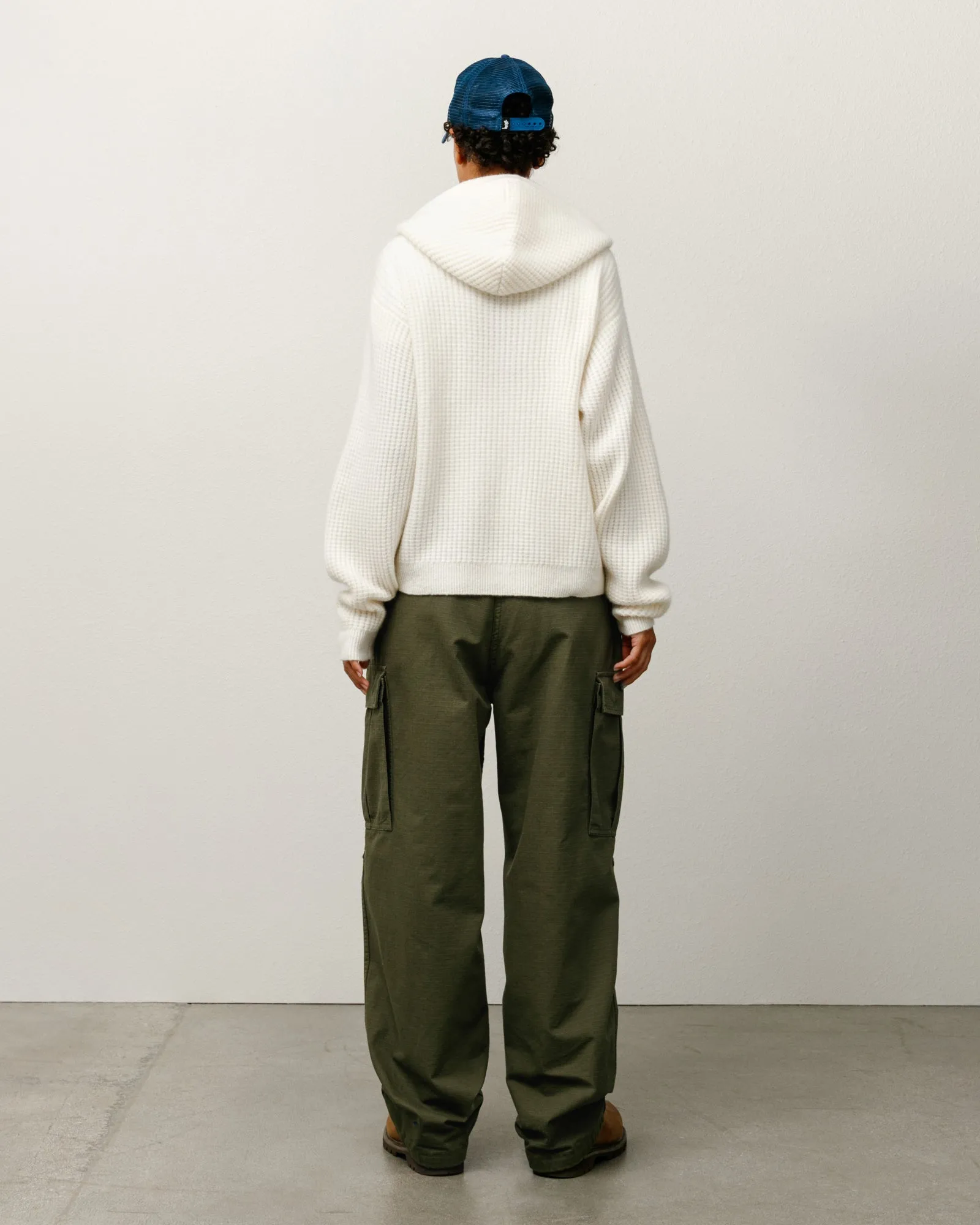 WAFFLE CASHMERE ZIP HOOD SWEATER sold by Stussy product image thumbnail 4