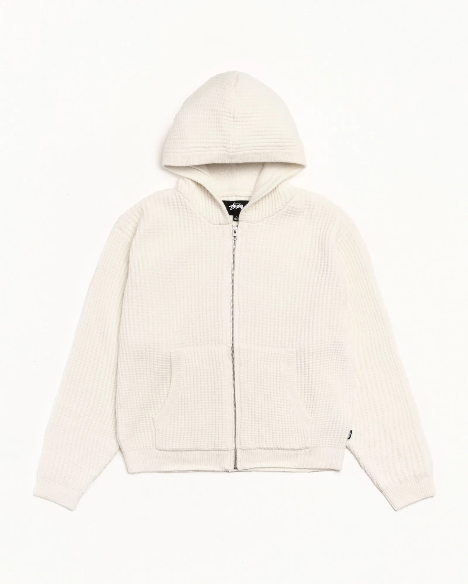WAFFLE CASHMERE ZIP HOOD SWEATER sold by Stussy