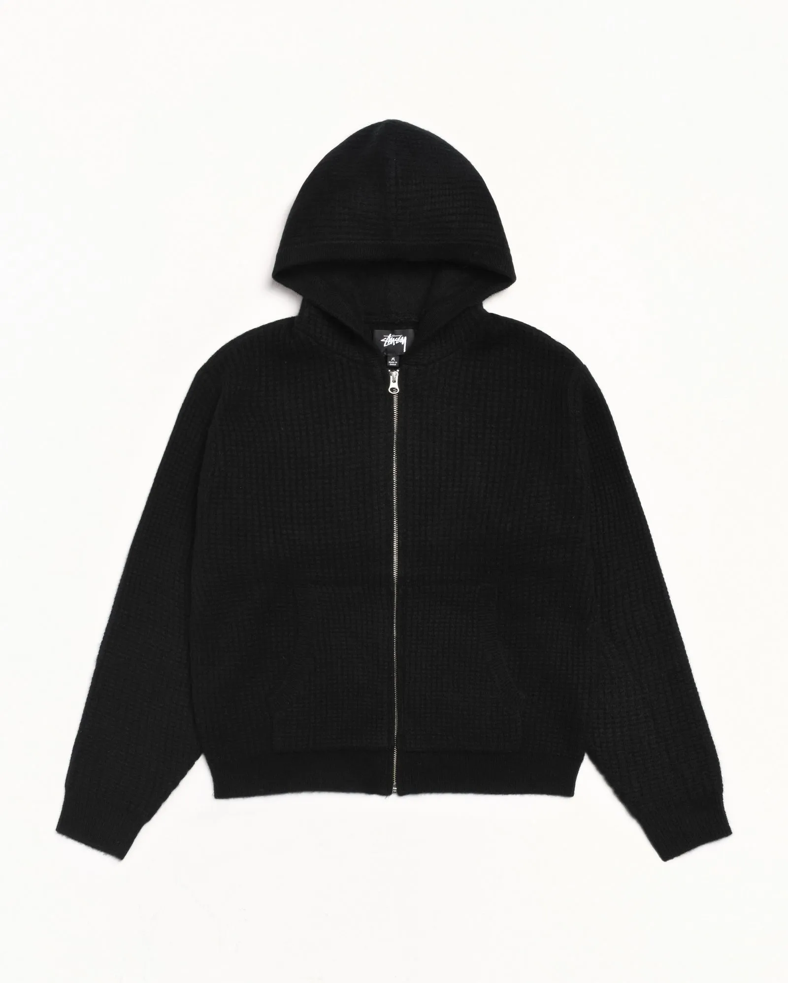 WAFFLE CASHMERE ZIP HOOD SWEATER sold by Stussy