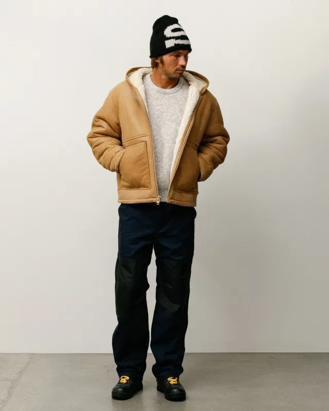 SHEARLING HOODED JACKET sold by Stussy
