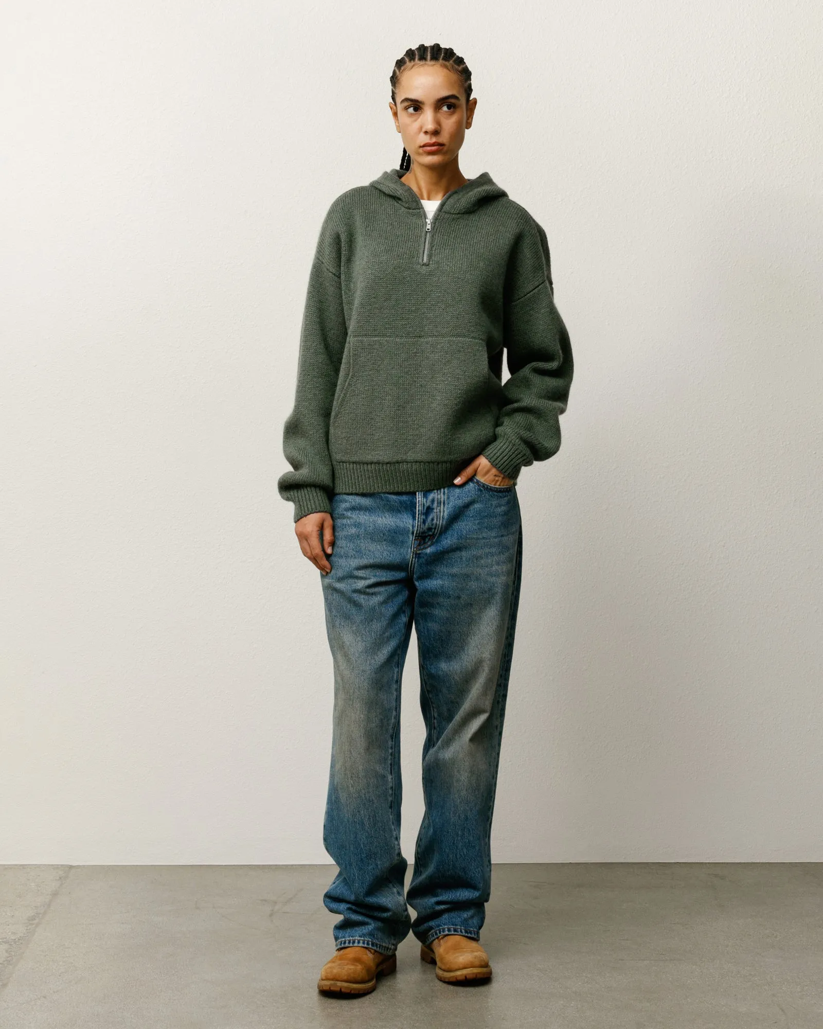 QUARTER ZIP KNIT HOODIE sold by Stussy product image thumbnail 3