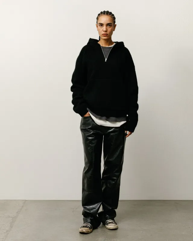 QUARTER ZIP KNIT HOODIE sold by Stussy