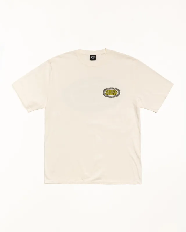 TILE OVAL TEE PIGMENT DYED sold by Stussy